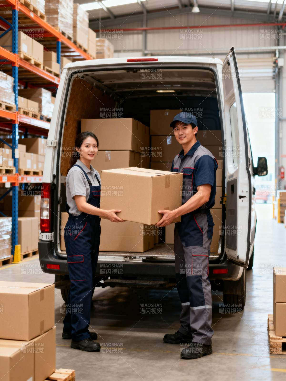 仓库搬运工协作装卸图片