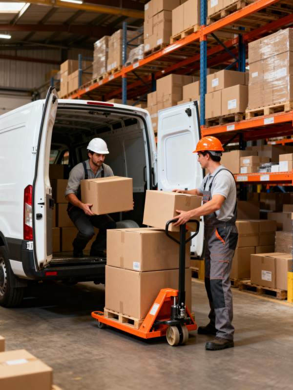 仓库工人装卸货图片