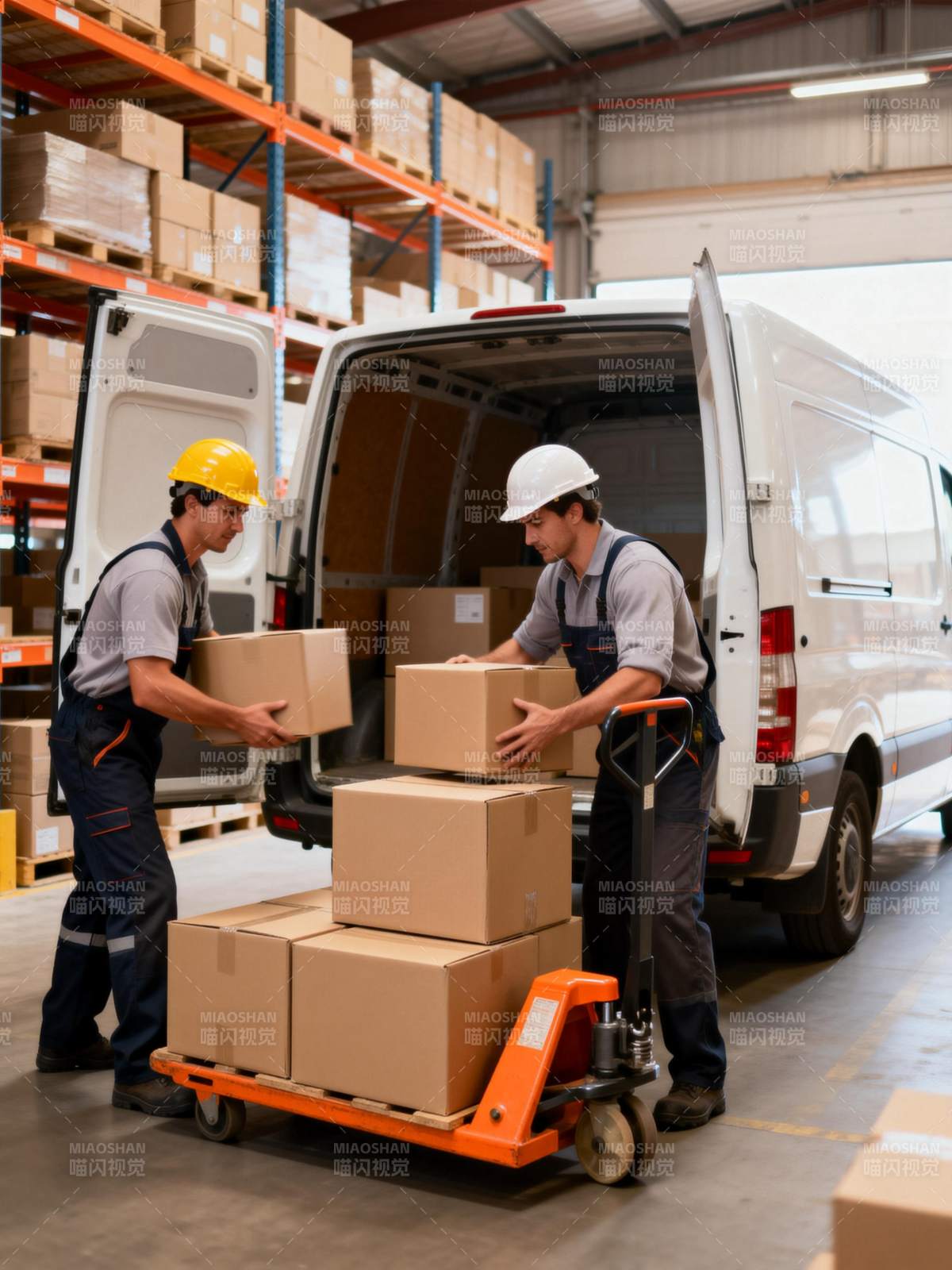 仓库工人装卸货物图片