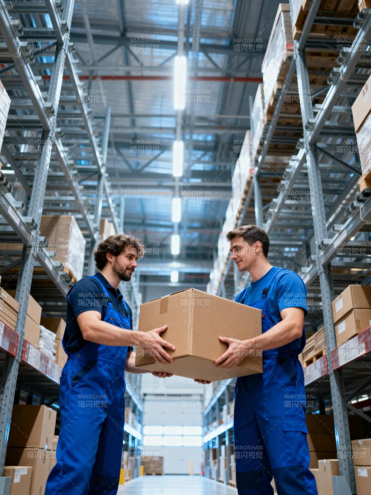 仓库工人搬运货物图片