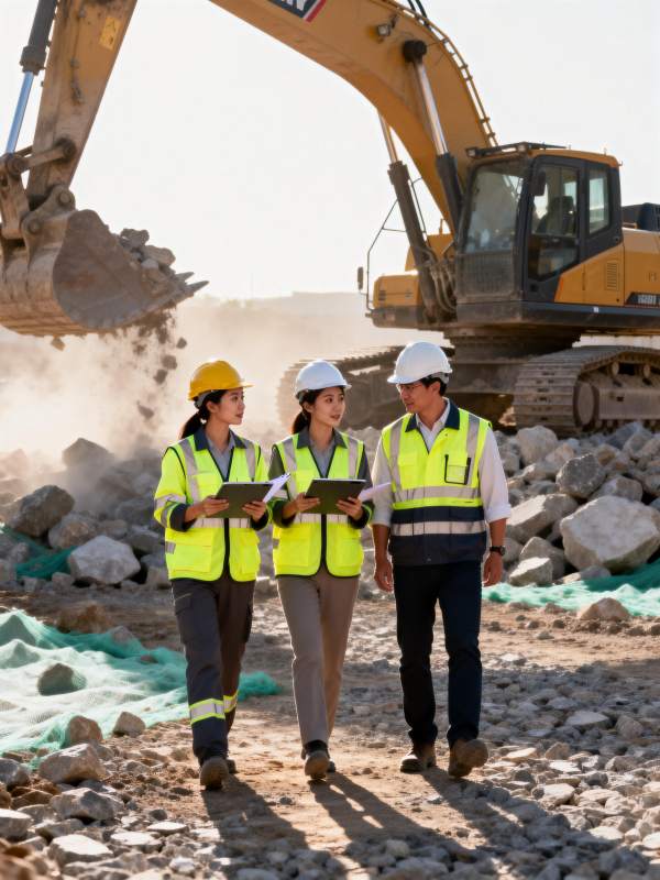 工地巡查三人行图片