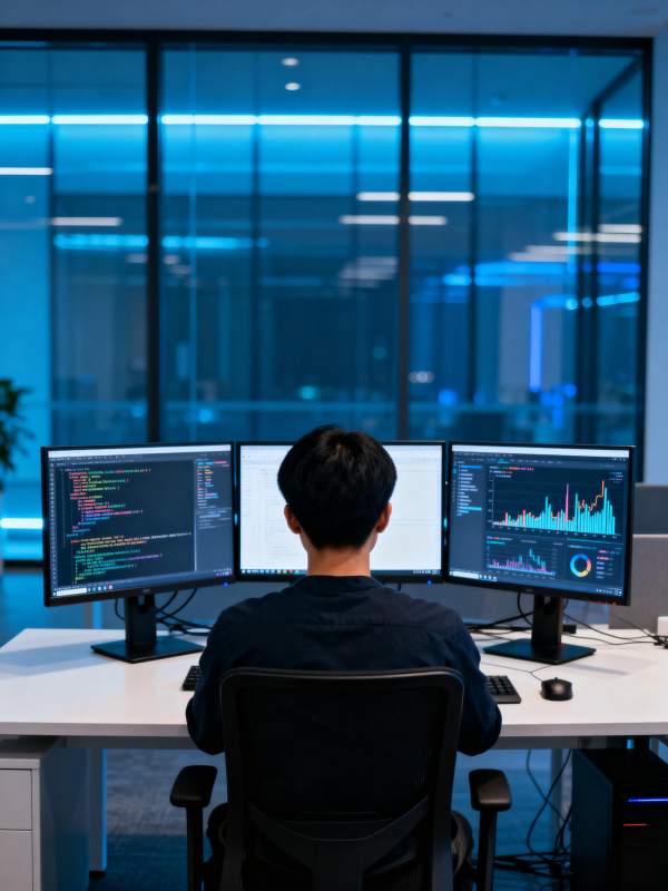 程序员专注编码图片