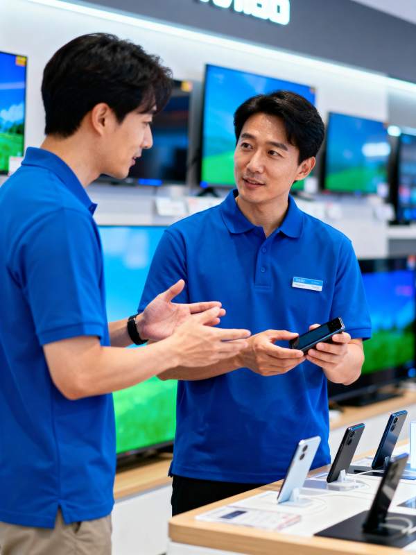手机店员交流图片