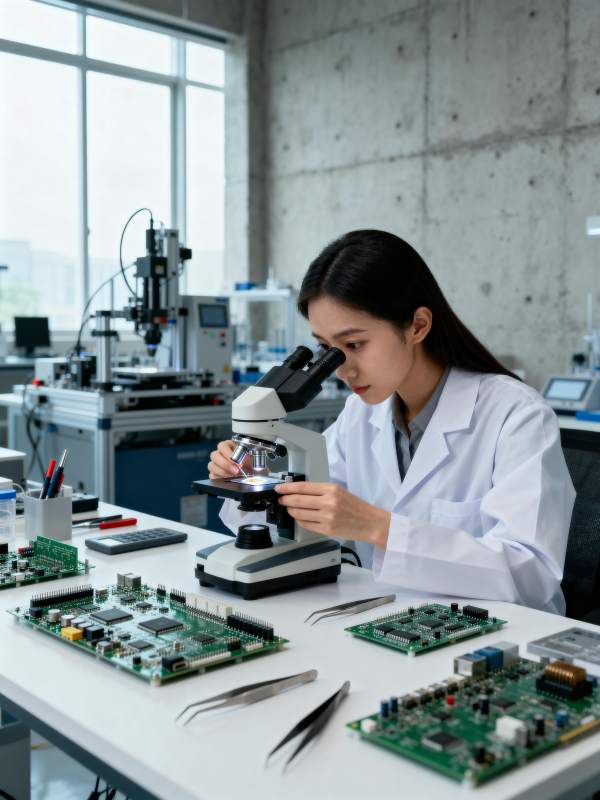 科研人员显微镜下工作图片