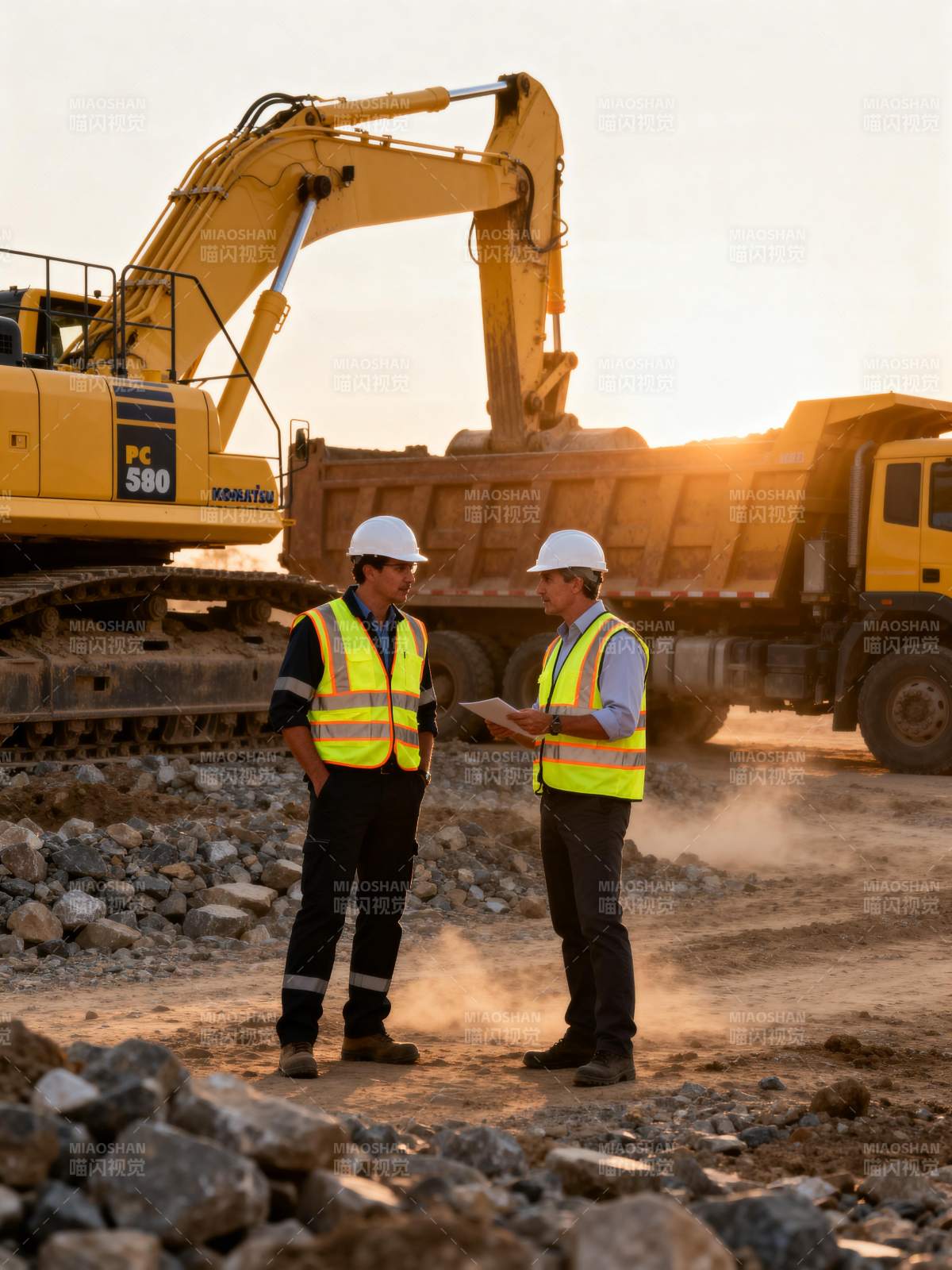 工地上的工程师对话图片