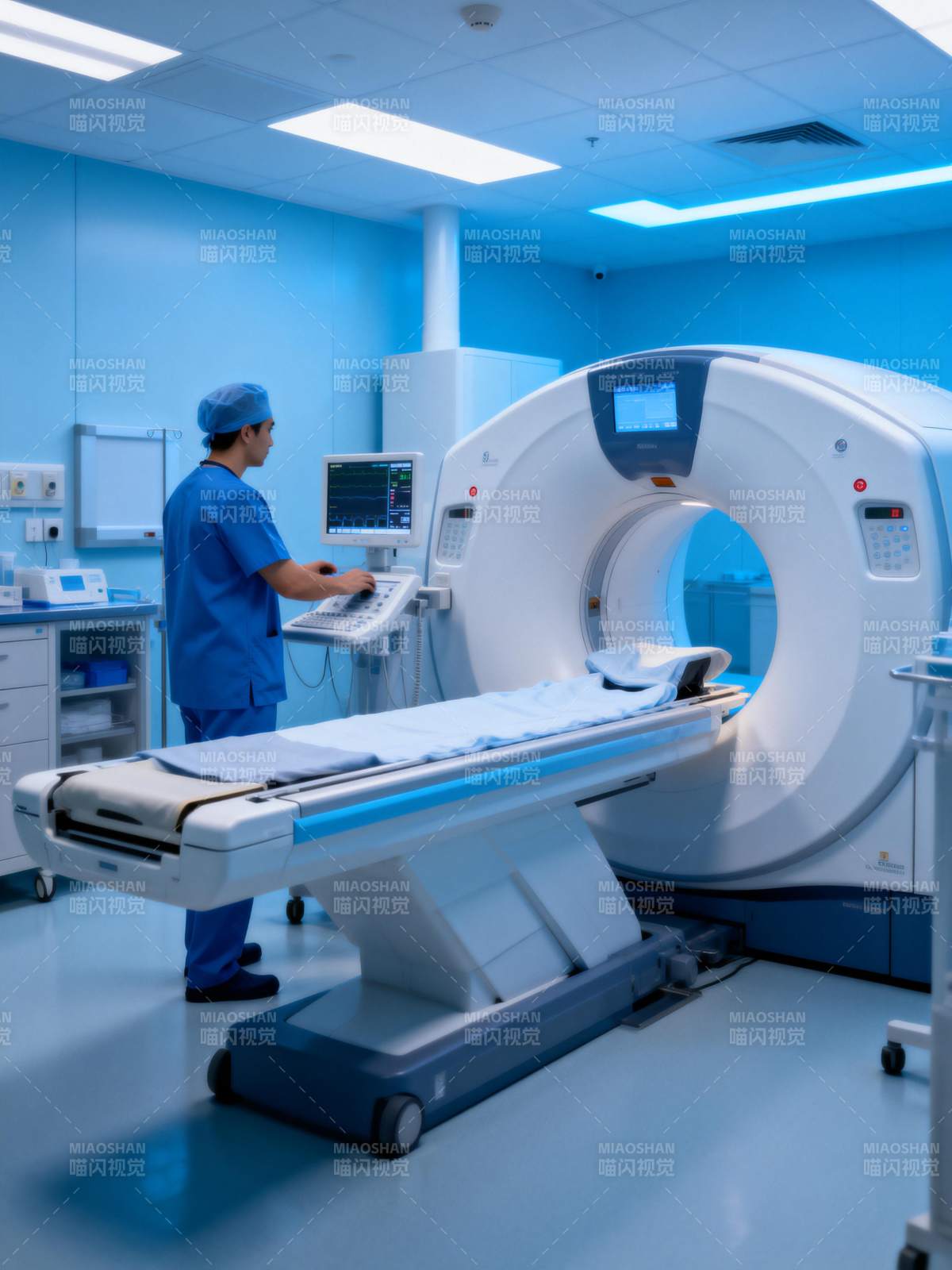 CT扫描室工作场景图片