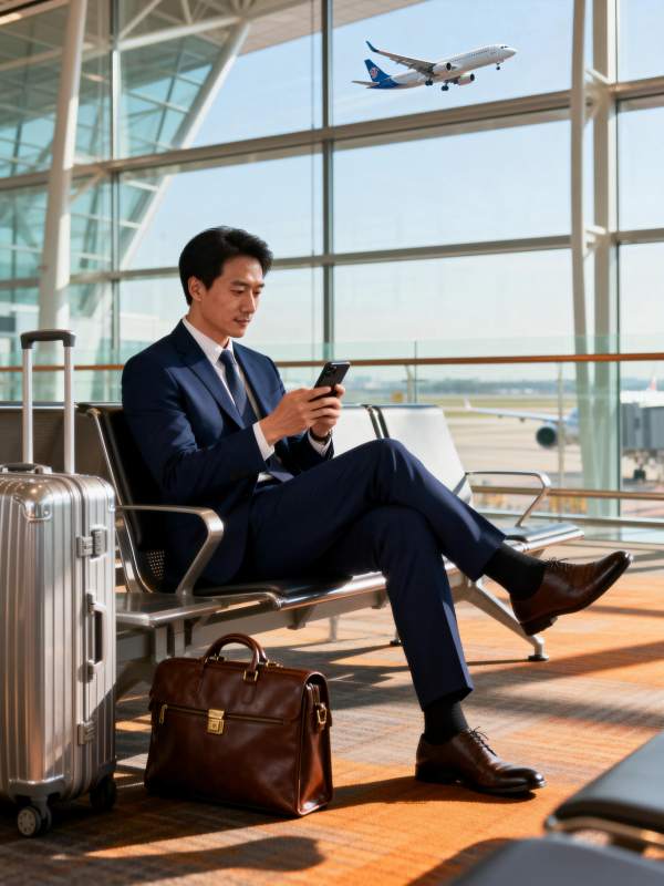 机场候机商务男士图片