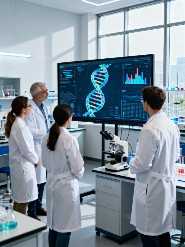 科研团队探讨DNA结构图片