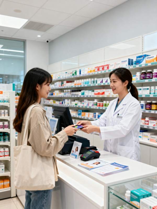 药房购药场景图片