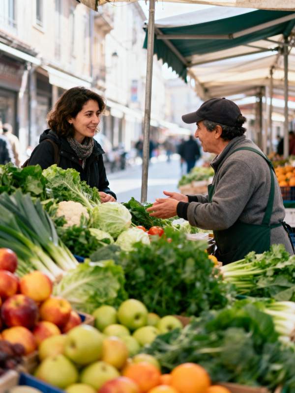 市集鲜蔬交易图片