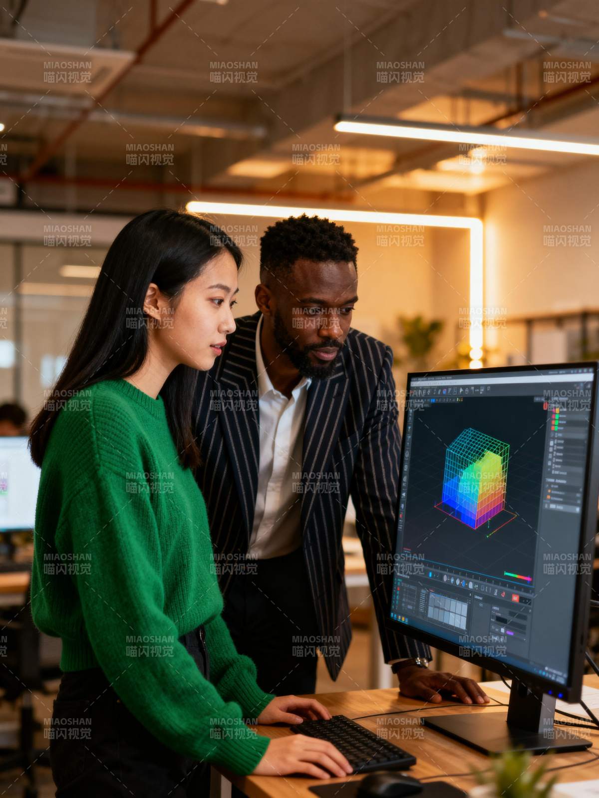 协作分析三维数据图片