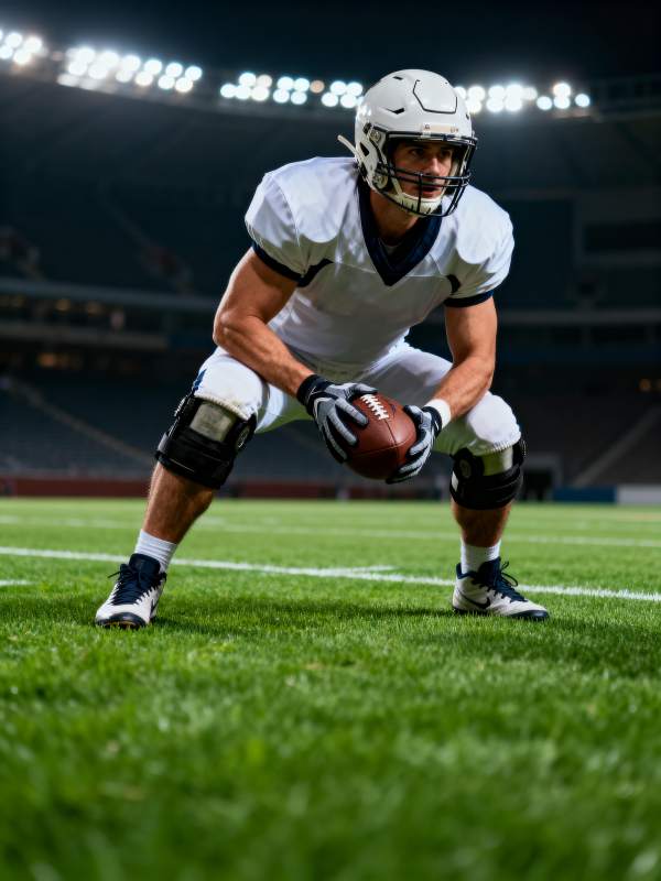 球场上的橄榄球手图片