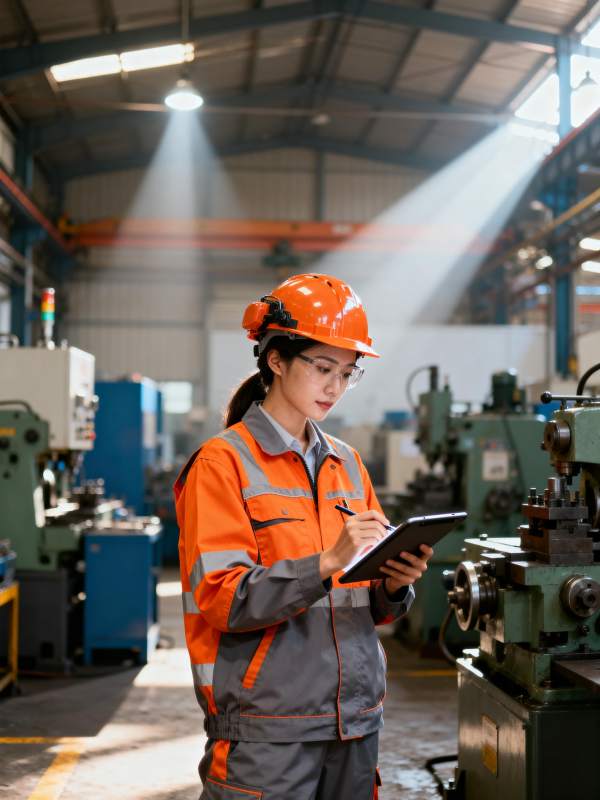 工厂女工记录工作图片