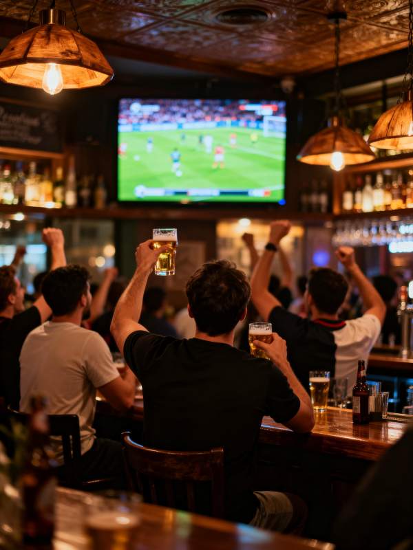 酒吧观赛 举杯欢呼图片