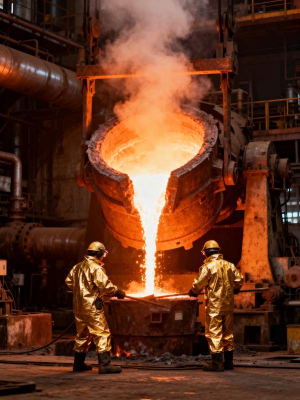 钢铁熔炼现场图片