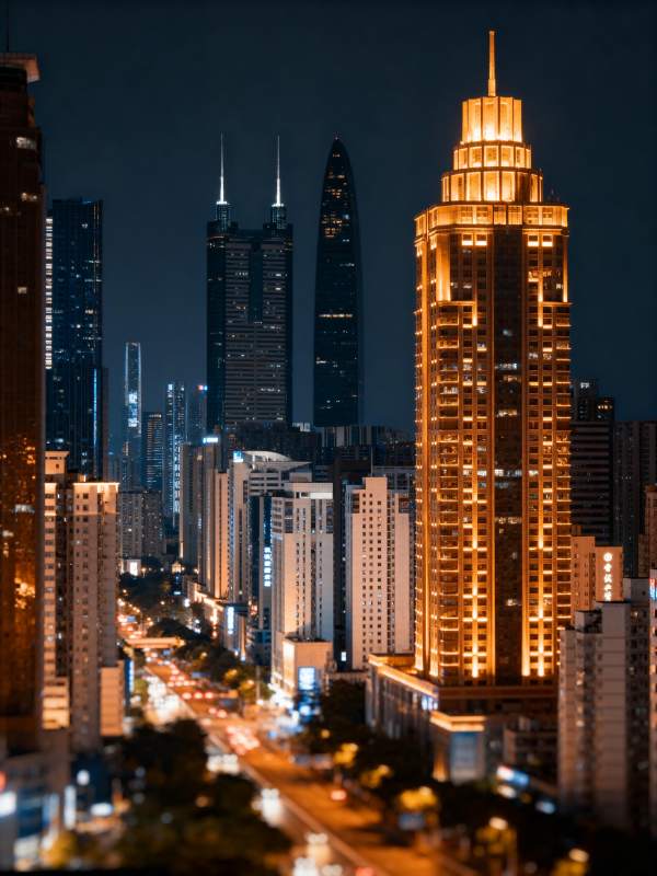 夜幕下的城市灯火图片