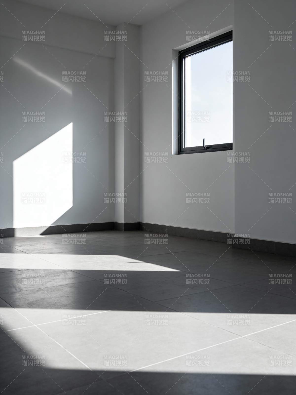 光影交错的空房间图片