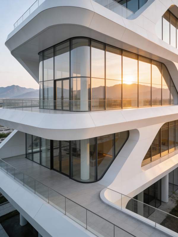 现代建筑日落美景图片