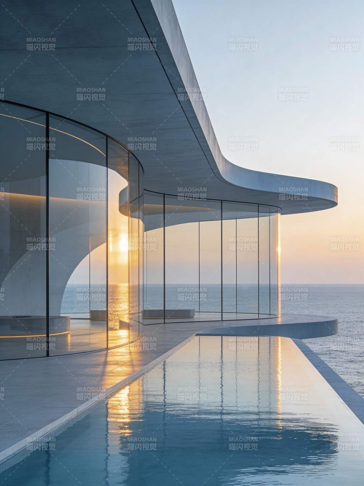 海天一色泳池屋图片