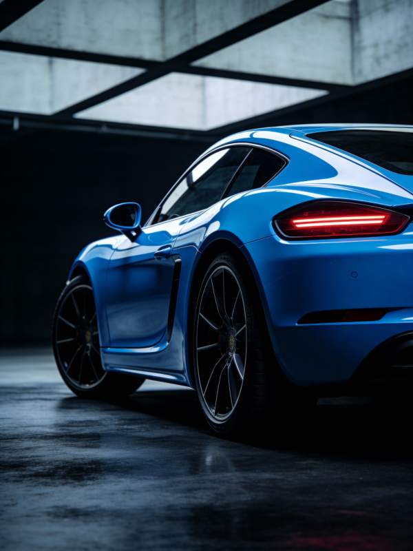 蓝色跑车静谧停驻图片