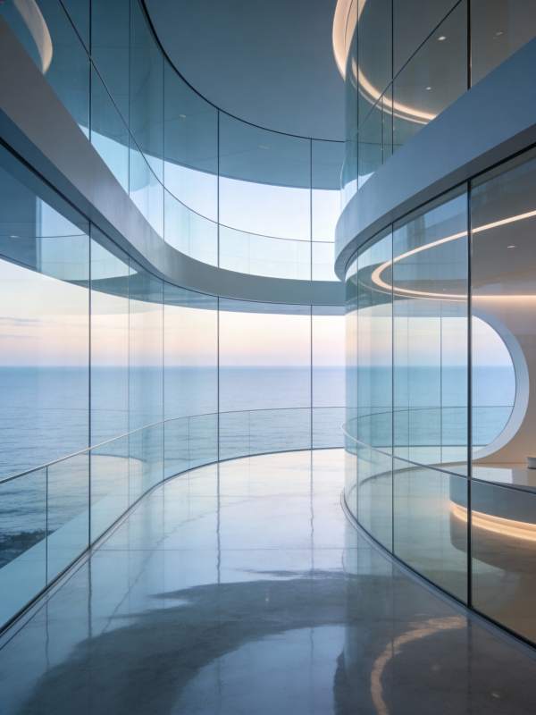 海天一色的现代建筑图片