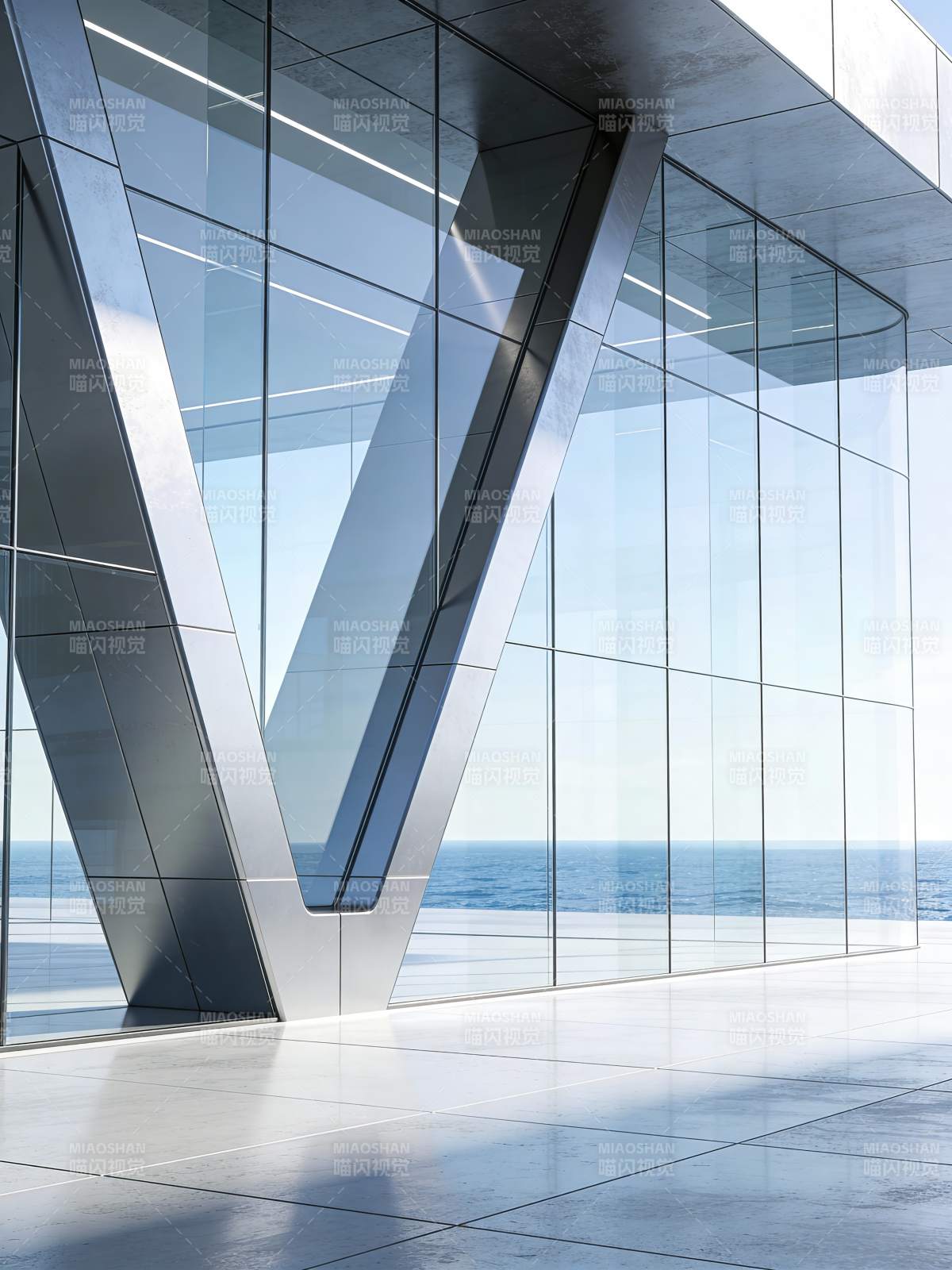 现代玻璃建筑临海图片