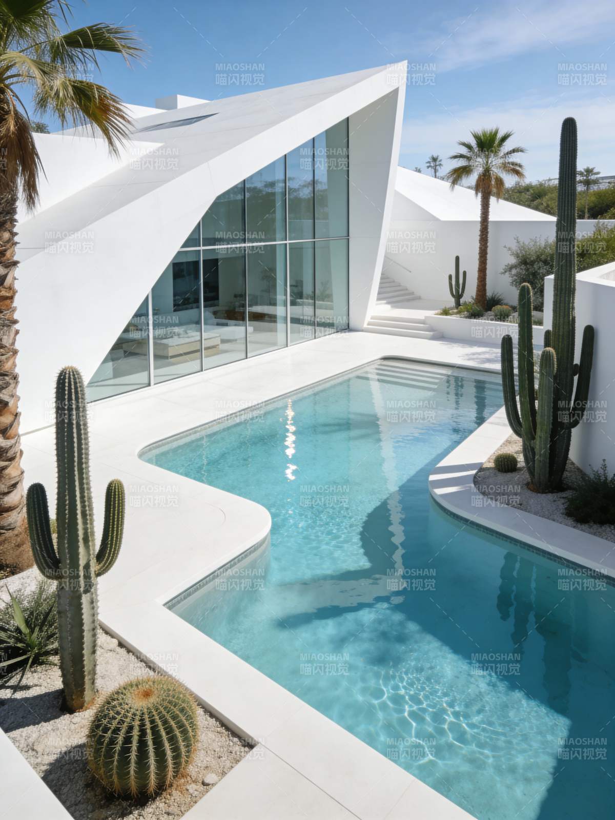 现代泳池别墅图片