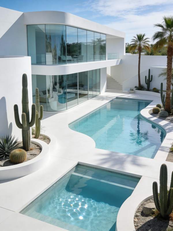 现代泳池别墅图片