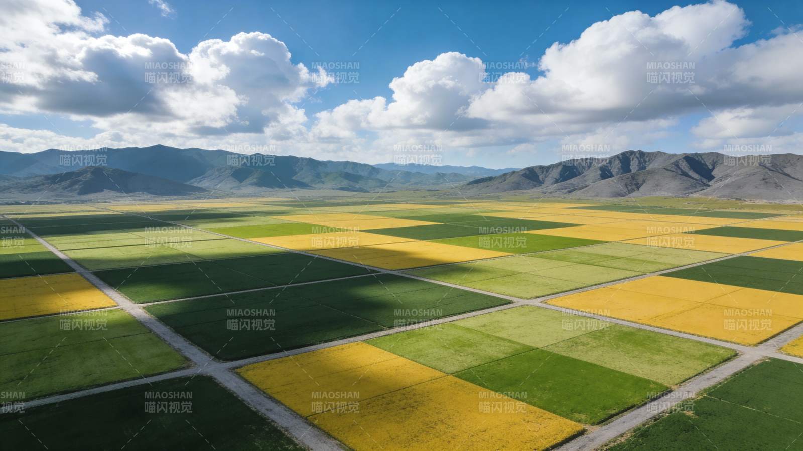 田野拼图 山下画卷图片