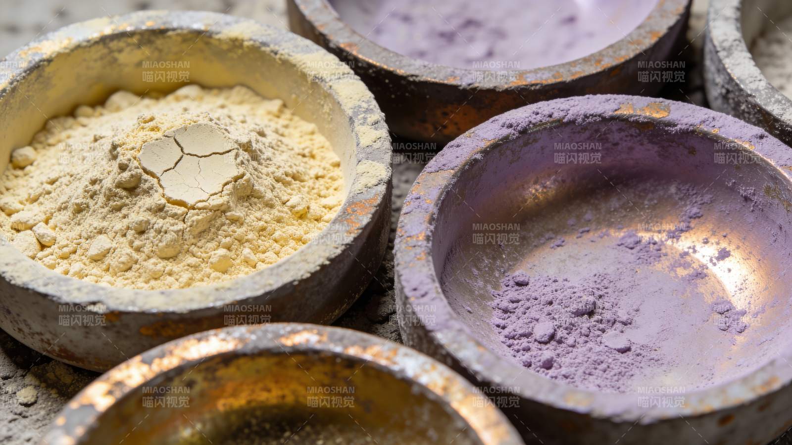 多彩矿物粉末图片