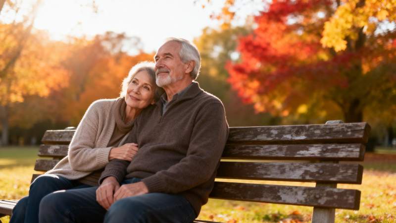 秋日公园里的温馨时光图片