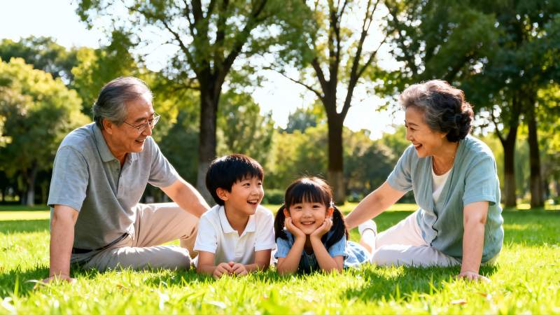 祖孙共度公园时光图片