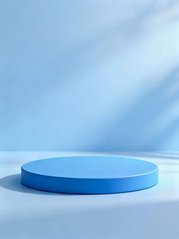 蓝色圆台静谧光影图片