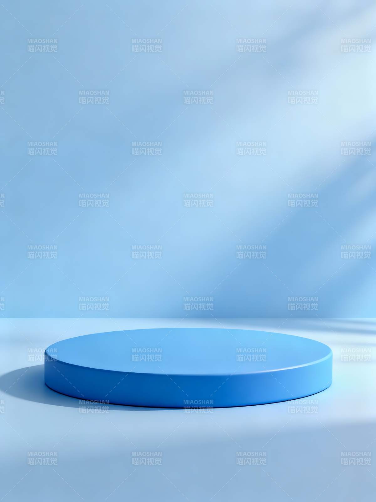 蓝色圆台静谧光影图片