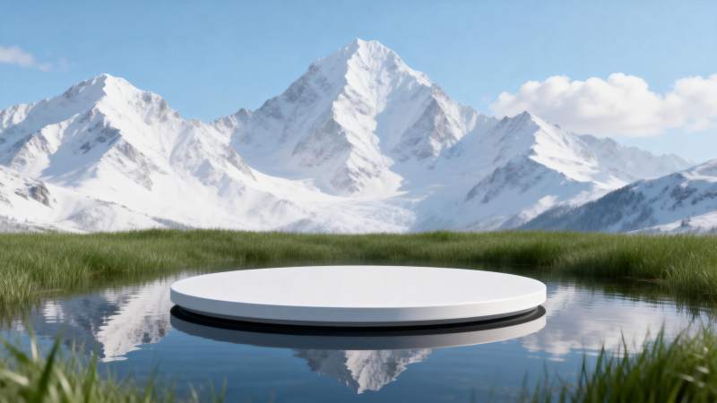 雪山映湖 静谧之境图片