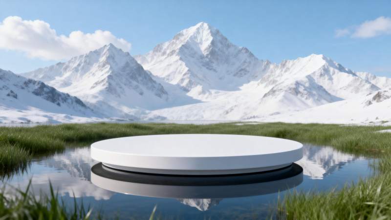 雪山镜湖映白台图片