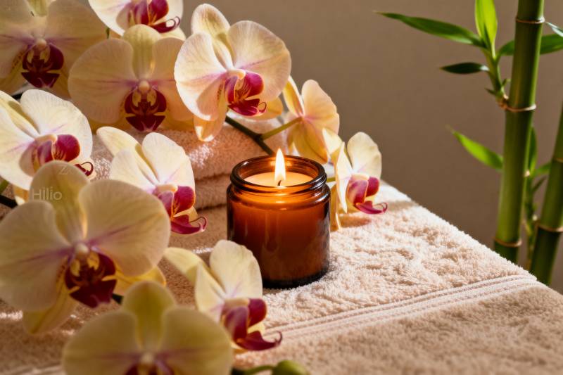 香薰花浴静谧时光图片