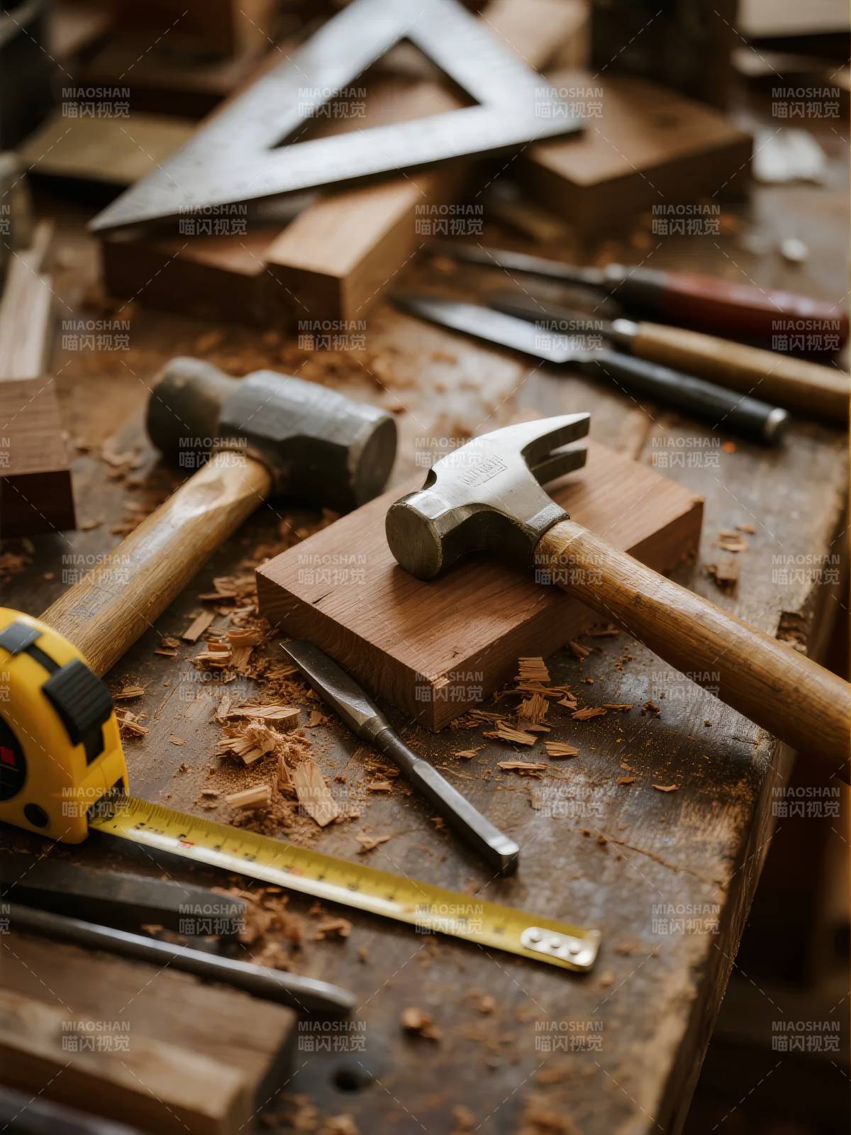 木工工具特写图片
