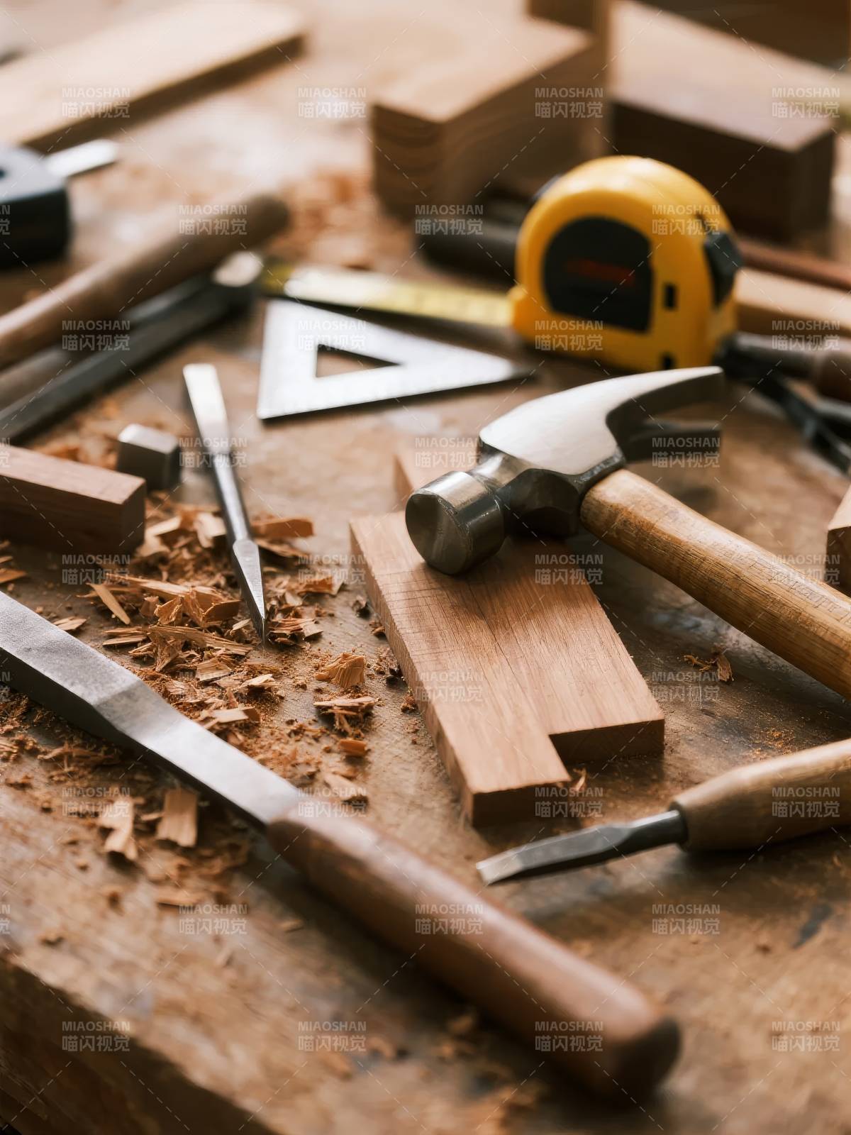 木工工具特写图片