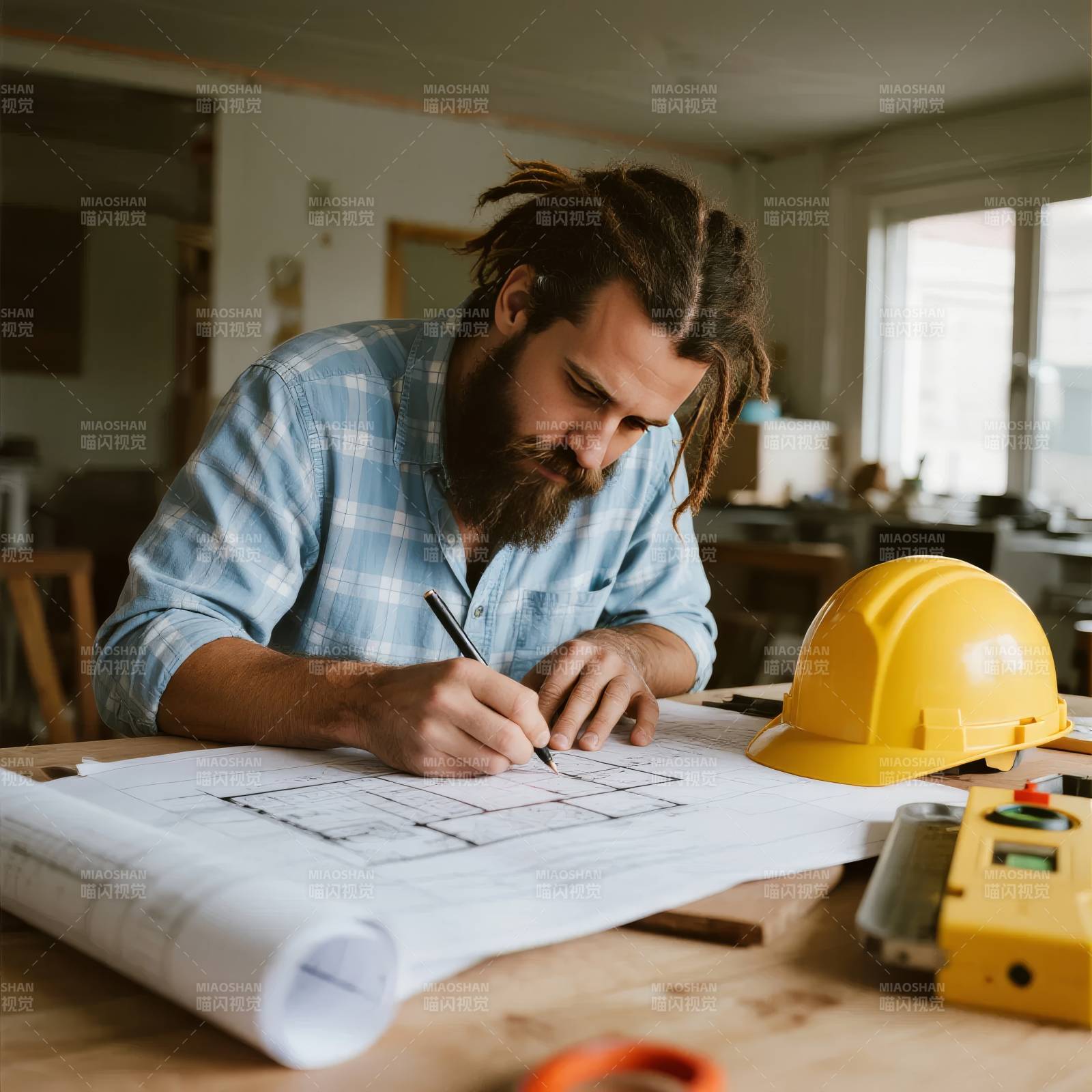 建筑设计师工作现场图片