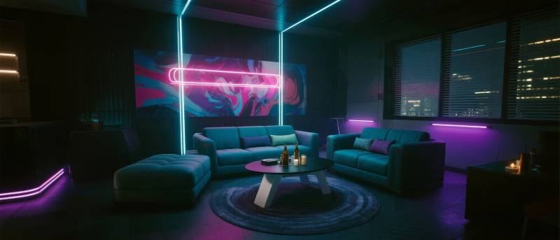 霓虹夜景客厅图片