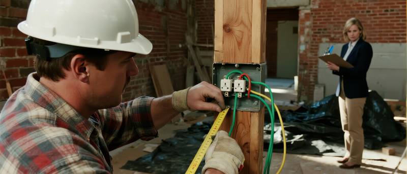 施工现场电工作业图片