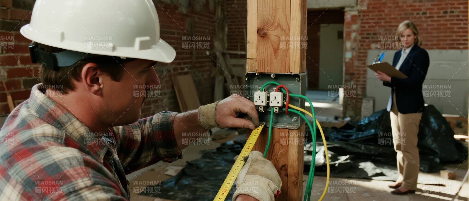 施工现场电工作业图片