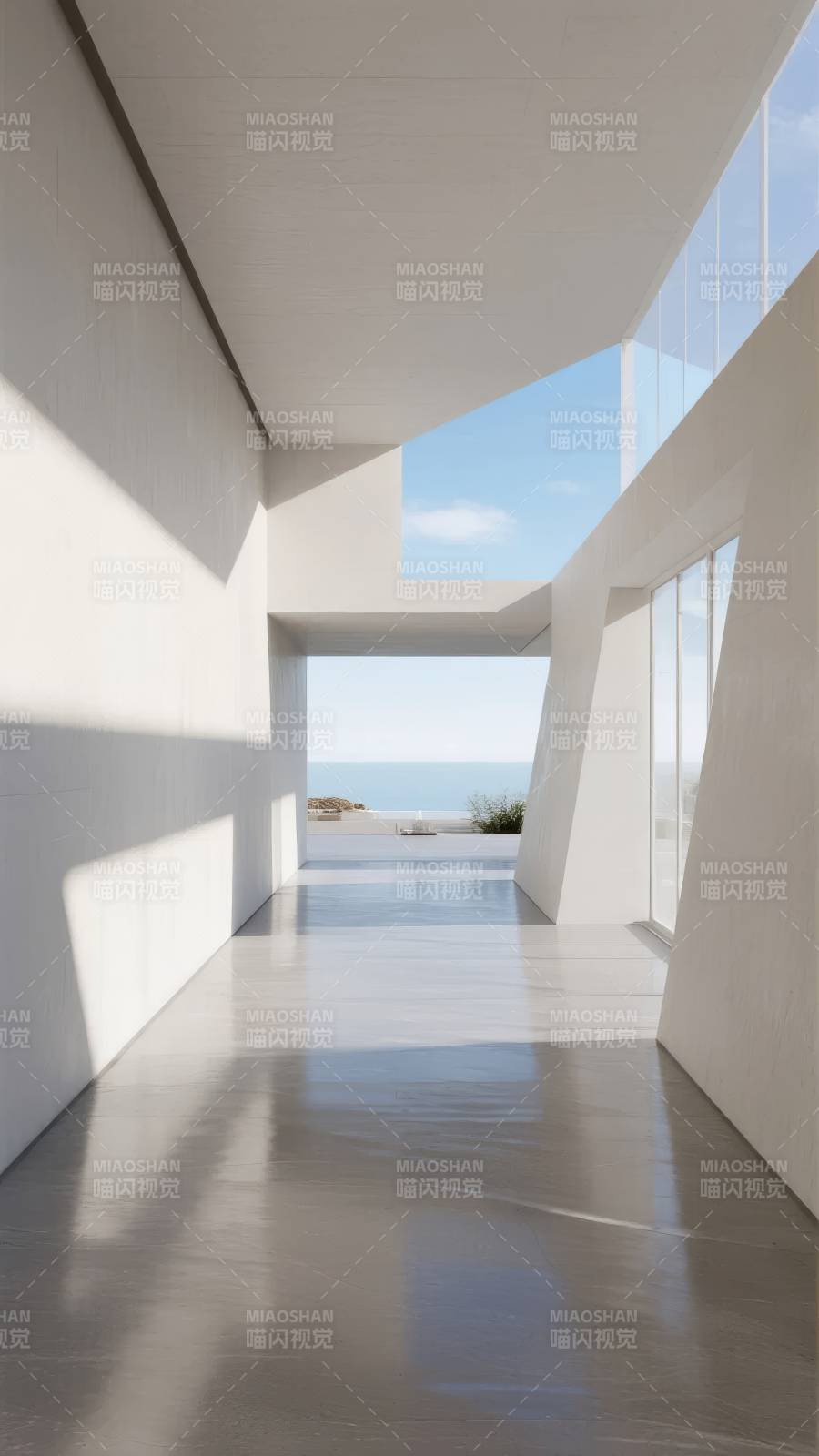 极简海景廊道图片