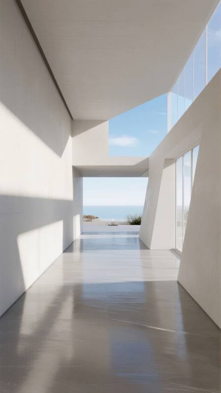 极简海景廊道图片