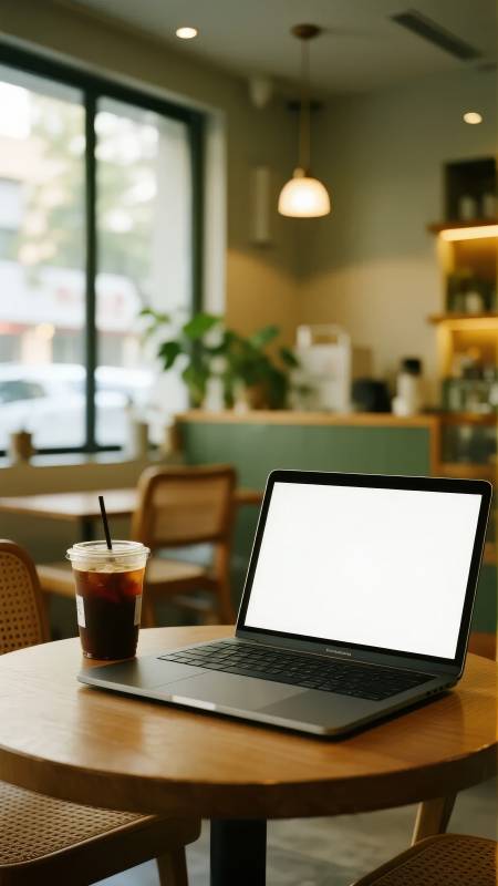 咖啡馆里的工作时光图片