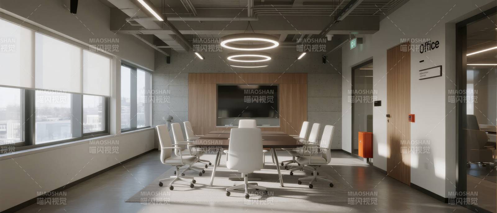 现代简约会议室图片