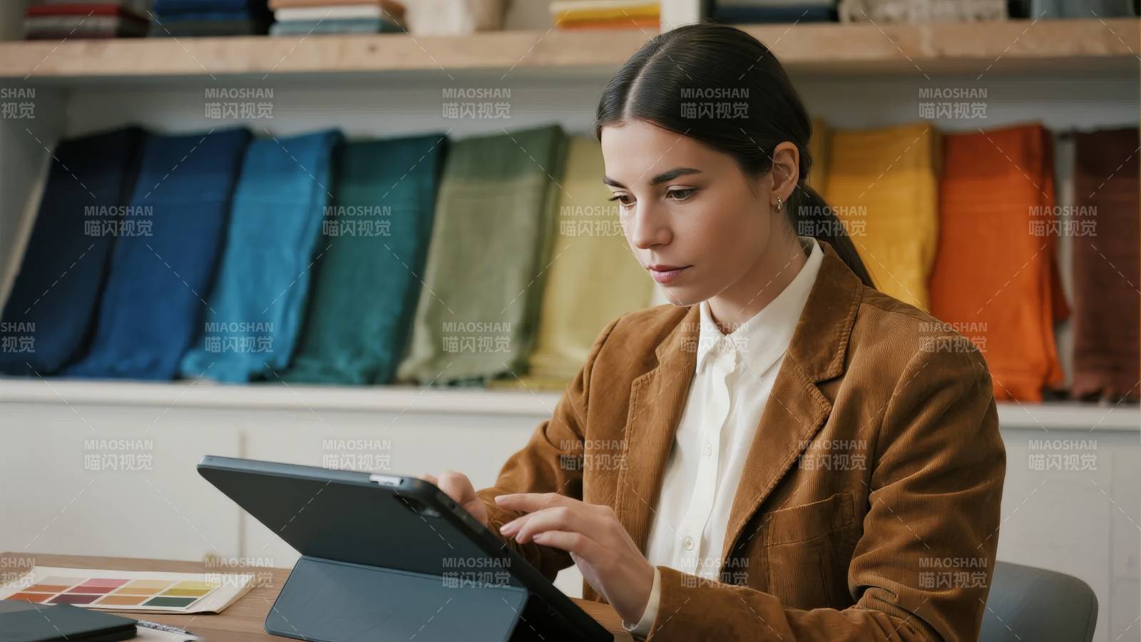 专注工作的女性图片