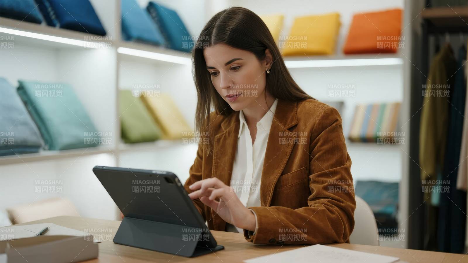 专注工作的女性图片