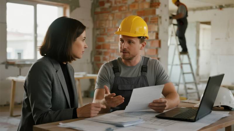 工地洽谈施工方案图片